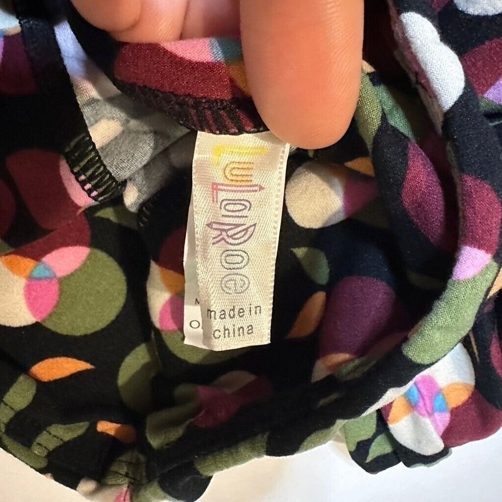 LuLaRoe Solid Black Background Round Circles Patt… - image 7